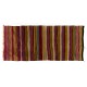 Multicolored Banded Handwoven Vintage Turkish Wool Runner Kilim for Hallway Decor. 5.2 x 11.2 Ft (157 x 340 cm)