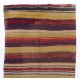 Multicolored Banded Handwoven Vintage Turkish Wool Runner Kilim for Hallway Decor. 5.2 x 10.4 Ft (158 x 315 cm)