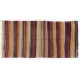 Multicolored Banded Handwoven Vintage Turkish Wool Runner Kilim for Hallway Decor. 5.2 x 10.4 Ft (158 x 315 cm)
