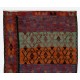 Colorful Hand-Woven Vintage Turkish Runner Kilim (Flat-weave). Geometric Pattern Corridor Kilim. 5.2 x 13.2 Ft (158 x 400 cm)