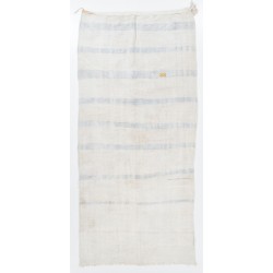 Cotton Striped Kilim Rug from Turkey, Vintage Flat-Weave Rug. 5.3 x 11.2 Ft (160 x 340 cm)