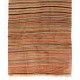 Banded Handwoven Vintage Turkish Wool Runner Kilim for Hallway Decor. 5.3 x 11.9 Ft (160 x 360 cm)