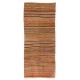 Banded Handwoven Vintage Turkish Wool Runner Kilim for Hallway Decor. 5.3 x 11.9 Ft (160 x 360 cm)
