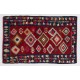 Multicolor Handmade Turkish Kilim (Flat-Weave) with Geometric Design, 100% Wool. 5.4 x 8.5 Ft (163 x 257 cm)