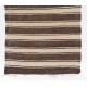 Banded Handmade Turkish Kilim in Natural Beige and Brown Organic Wool. 5.4 x 9.7 Ft (163 x 295 cm)