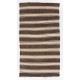 Banded Handmade Turkish Kilim in Natural Beige and Brown Organic Wool. 5.4 x 9.7 Ft (163 x 295 cm)
