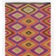 Dazzling Vintage Turkish Wool Kilim, Geometric Patterned Flat-Weave Rug. 5.4 x 12 Ft (164 x 363 cm)