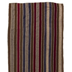 Colorful Vintage Anatolian Kilim Runner with Vertical Bands. 5.5 x 13.2 Ft (166 x 400 cm)