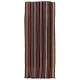 Colorful Vintage Anatolian Kilim Runner with Vertical Bands. 5.5 x 13.2 Ft (166 x 400 cm)