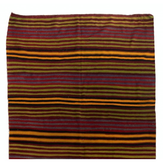 Authentic Vintage Handmade Nomadic Kilim Runner. 100% Handspun Wool. 5.5 x 15 Ft (167 x 460 cm)