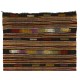 Multicolored Stiped Vintage Handmade Turkish Authentic Kilim "Flat-Weave". 100% Wool. 5.6 x 9 Ft (170 x 276 cm)