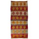 Striped Handwoven Vintage Turkish Double Sided Runner Kilim for Hallway Decor, 100% Wool. 5.6 x 11.6 Ft (170 x 352 cm)