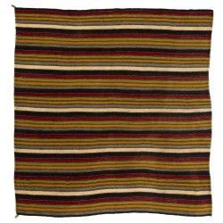 Multicolored Vintage Handmade Turkish Striped Kilim "Flat-Weave". Made of Wool. 5.7 x 5.9 Ft (172 x 178 cm)