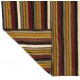 Multicolored Striped Vintage Handmade Turkish Authentic Kilim "Flat-Weave". 100% Wool. 5.7 x 5.9 Ft (172 x 178 cm)
