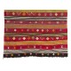 Multicolored Vintage Handmade Turkish Authentic Kilim "Flat-Weave". 100% Wool. 5.7 x 8.3 Ft (172 x 250 cm)