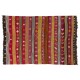 Multicolored Vintage Handmade Turkish Authentic Kilim "Flat-Weave". 100% Wool. 5.7 x 8.3 Ft (172 x 250 cm)