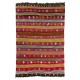 Multicolored Vintage Handmade Turkish Authentic Kilim "Flat-Weave". 100% Wool. 5.7 x 8.3 Ft (172 x 250 cm)