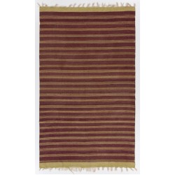 Striped Vintage Handmade Turkish Kilim "Flat-Weave". 100% Wool. 5.7 x 9.2 Ft (172 x 278 cm)