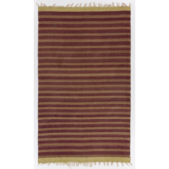 Striped Vintage Handmade Turkish Kilim "Flat-Weave". 100% Wool. 5.7 x 9.2 Ft (172 x 278 cm)