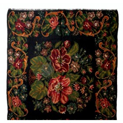 Bessarabian Vintage Hand-Woven Moldovian Wool Kilim, Unique Floral Pattern 50 years old Kilim Rug. 5.7 x 11.4 Ft (172 x 347 cm)