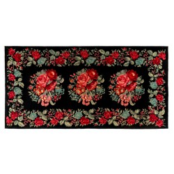 Bessarabian Vintage Hand-Woven Moldovian Wool Kilim, Unique Floral Pattern 50 years old Kilim Rug. 5.7 x 11 Ft (173 x 337 cm)