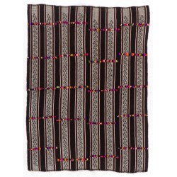 Multicolored Vintage Handmade Turkish Authentic Kilim "Flat-Weave". 100% Wool. 5.8 x 7.5 Ft (175 x 227 cm)