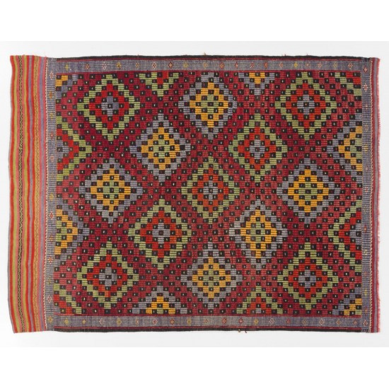 Nomadic Central Anatolian Jijim Kilim, Flat Weave Wool Rug. 5.8 x 11 Ft (176 x 335 cm)