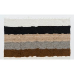 Handmade Soft Mohair Wool Kilim Rug, Vintage Cotton Bed Cover, Sofa Throw.. 6 x 7.4 Ft (180 x 223 cm)