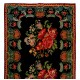 Bohomian Vintage Rose Kilim, Bessarabian Hand-Woven Wool Area Kilim Rug. 6 x 12.5 Ft (182 x 379 cm)