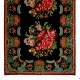 Bohomian Vintage Rose Kilim, Bessarabian Hand-Woven Wool Area Kilim Rug. 6 x 12.5 Ft (182 x 379 cm)