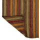 Multicolored Vintage Kilim from Turkey, Handwoven Rug with Vertical Bands. 6 x 7.2 Ft (184 x 217 cm)