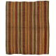 Multicolored Vintage Kilim from Turkey, Handwoven Rug with Vertical Bands. 6 x 7.2 Ft (184 x 217 cm)