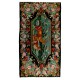 Bessarabian Vintage Hand-Woven Moldovian Wool Kilim, Unique Floral Pattern 50 years old Kilim Rug. 6.2 x 10.8 Ft (188 x 327 cm)