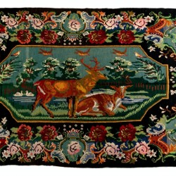 Bessarabian Vintage Hand-Woven Moldovian Wool Kilim, Unique Floral Pattern 50 years old Kilim Rug. 6.2 x 10.8 Ft (188 x 327 cm)