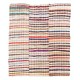 Vintage Striped Kilim (Reversible) for Home & Office,  Handwoven Turkish Rag Rug. 6.3 x 6.4 Ft (190 x 195 cm)