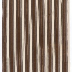 Handwoven Vintage Anatolian Kilim Made of Natural Undyed Organic Wool, Ivory & Brown Color Rug. 6.3 x 7.9 Ft (190 x 240 cm)