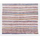 Late 20th Century Striped Double Sided Kilim, Vintage Handwoven Cotton Rug. 6.5 x 11 Ft (198 x 335 cm)