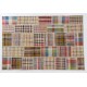 Colorful Vintage Handwoven Turkish Kilim, Authentic Flat-Weave Floor Covering. 6.6 x 9.9 Ft (200 x 300 cm)