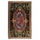 Bohomian Vintage Rose Kilim, Bessarabian Hand-Woven Area Kilim Rug Made of Wool. 6.6 x 10.5 Ft (200 x 318 cm)