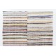 Lovely Multicolored Striped Double Sided Kilim, Vintage Handwoven Rag Rug. 6.9 x 9.7 Ft (210 x 295 cm)