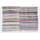 Lovely Multicolored Striped Double Sided Kilim, Vintage Handwoven Rag Rug. 6.9 x 9.7 Ft (210 x 295 cm)