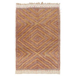 Hand-Woven Turkish Jijim Kilim, Flat Weave Wool Rug. 6.9 x 11.3 Ft (210 x 343 cm)