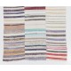 Vintage Striped Kilim (Reversible) for Home & Office,  Handwoven Turkish Rag Rug. 7 x 11.9 Ft (212 x 360 cm)