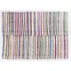 Lovely Multicolored Striped Double Sided Kilim, Vintage Handwoven Rag Rug. 7 x 9.7 Ft (215 x 295 cm)