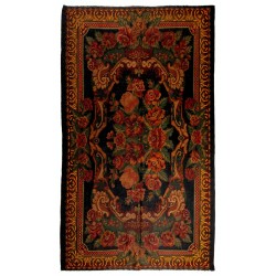 Decorative Bessarabian Hand-Woven Floral Pattern Moldovian Kilim, One-of-a-Kind Vintage Wool Rug. 7.2 x 12 Ft (217 x 364 cm)