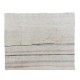 Large Vintage Banded Kilim (Reversible), Handwoven Turkish Kilim Rug. 7.3 x 11 Ft (220 x 337 cm)