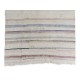Large Vintage Banded Kilim (Reversible), Handwoven Turkish Kilim Rug. 7.3 x 11 Ft (220 x 337 cm)