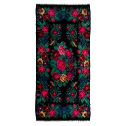 Bessarabian Hand-Woven Floral Pattern Moldovian Kilim, One-of-a-Kind 100% Sheep Wool Vintage Rug. 7.6 x 16.2 Ft (230 x 492 cm)