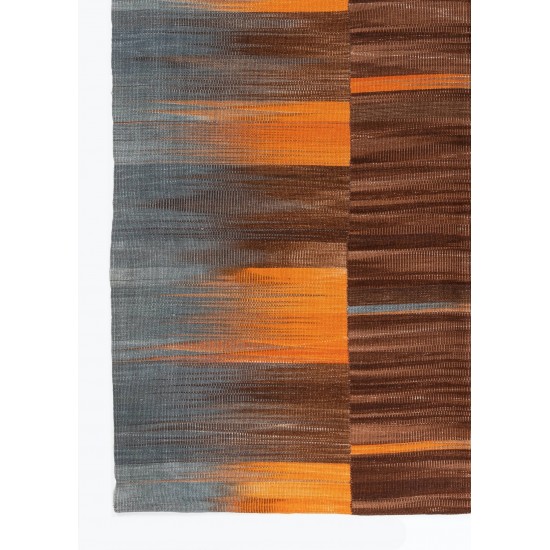 Contemporary Turkish Double Sided Kilim Rug, New Handmade Wool Kilim for Modern Interiors. 7.7 x 10.7 Ft (233 x 326 cm)