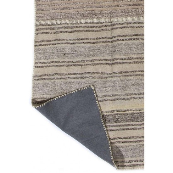 Traditional 1975s Hand-Woven Turkish Kilim Rug. Hemp & Goat Hair Floor Covering. 7.8 x 10.2 Ft (235 x 310 cm)